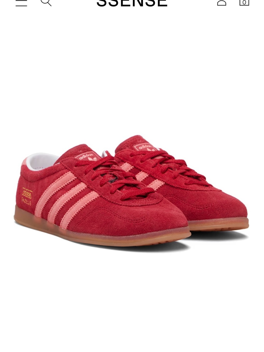 Adidas Gazelles Low Profile Sneakers — Red/Pink